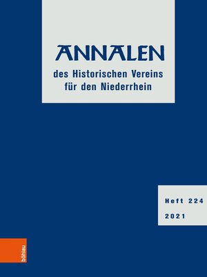 cover image of Annalen des Historischen Vereins für den Niederrhein 224 (2021)
